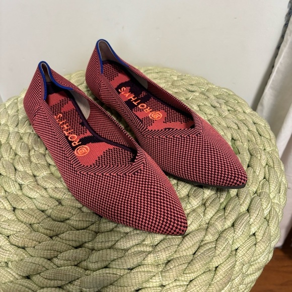 Rothy's The Point Rose Double Stitch Point Toe Slip On Knit Flats - Picture 7 of 15